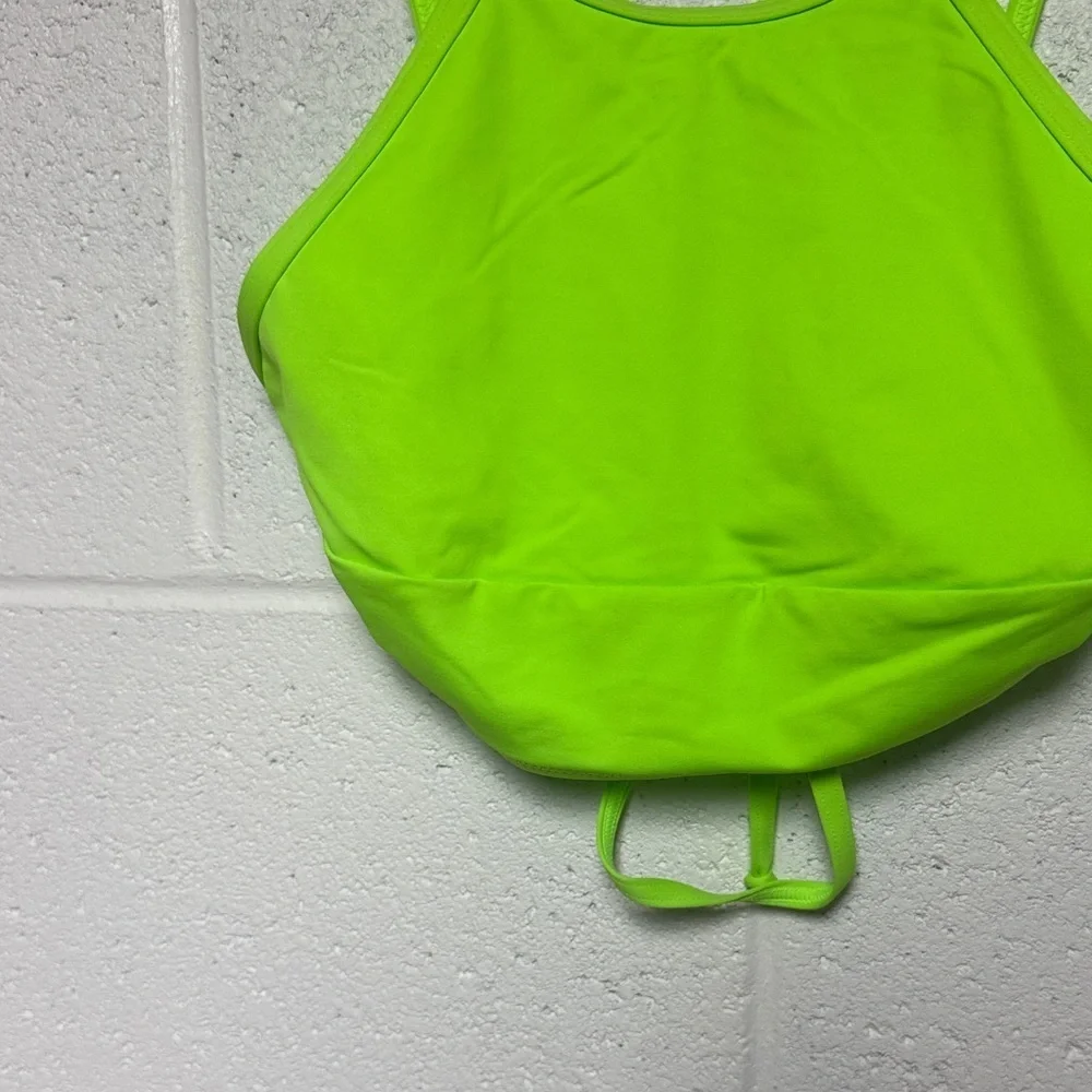 SKIMS Neon Green High Neck Bikini‎ Top